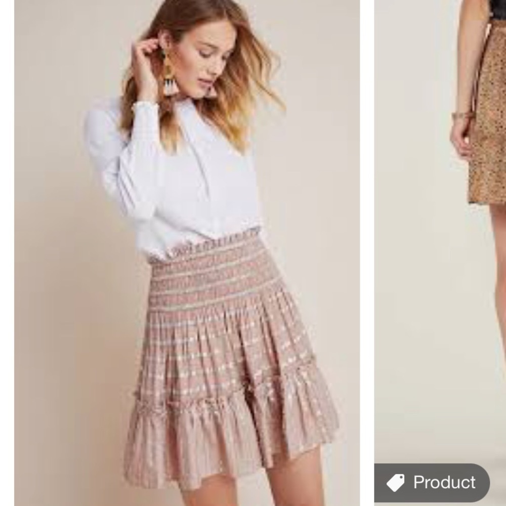 Anthropologie current air Batia  smocked skirt NWT